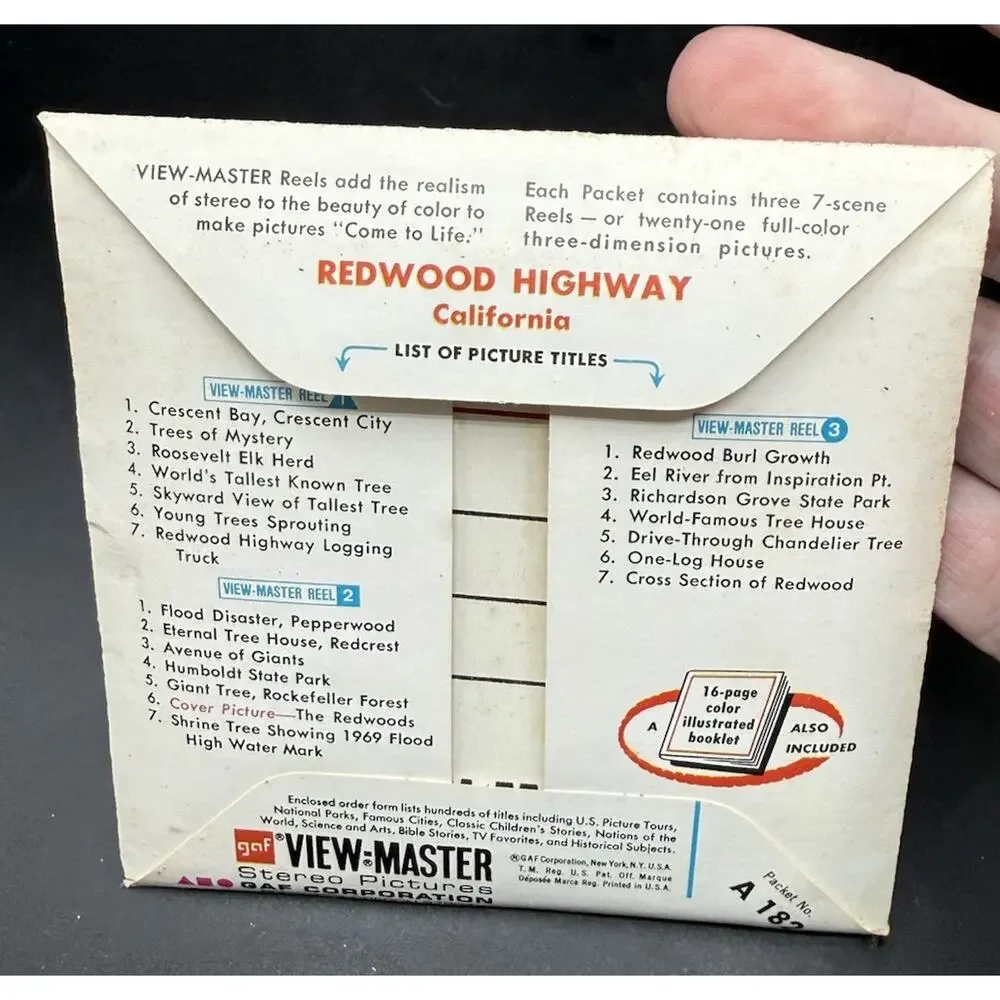 Redwood Highway California 3D View-Master 3 Reel Packet 21 Full Color Complete!